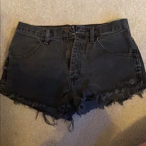 Black denim Rustler shorts